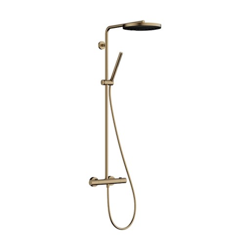 Coloana de dus Hansgrohe Pulsify S Puro 260 1jet EcoSmart cu baterie temostatata Ecostat Fine  bronz periat