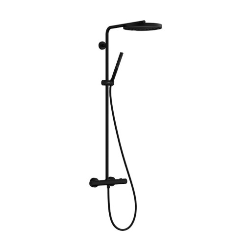 Coloana de dus Hansgrohe Pulsify S Puro 260 1jet EcoSmart cu baterie temostatata Ecostat Fine  negru mat