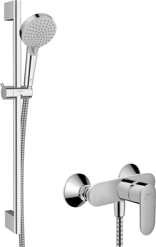 Baterie cada Hansgrohe Vernis Blend cu set de dus Vario EcoSmart cu bara 65cm  crom