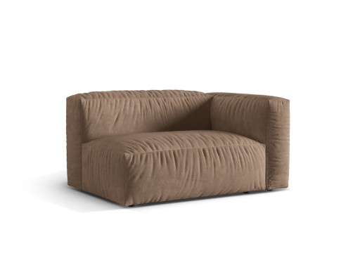 Modul dreapta pentru canapea, 1 loc, Martina-120, Micadoni Home, 160x106x75 cm, catifea, bej inchis
