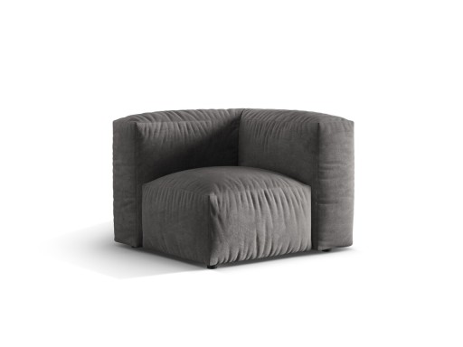 Modul pentru canapea, 1 loc, Martina-120, Micadoni Home, 100x100x75 cm, catifea, gri