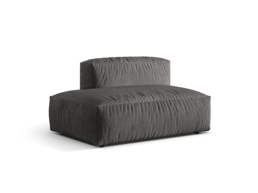 Modul stanga pentru canapea, 2 locuri, Martina-120, Micadoni Home, 133x106x75 cm, catifea, gri