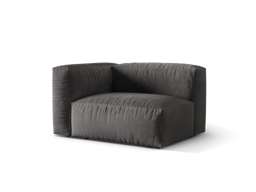 Modul stanga pentru canapea, 1 loc, Martina-120, Micadoni Home, 121x106x75 cm, catifea, gri