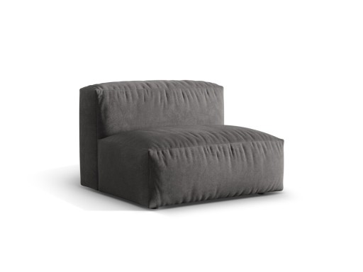 Modul pentru canapea, 1 loc, Martina-120, Micadoni Home, 92x106x75 cm, catifea, gri