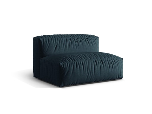Modul pentru canapea, 1 loc, Martina-169, Micadoni Home, 132x106x75 cm, tesatura structurata catifelata, albastru jeans