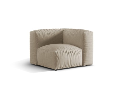 Modul pentru canapea, 1 loc, Martina-169, Micadoni Home, 100x100x75 cm, tesatura structurata catifelata, bej deschis