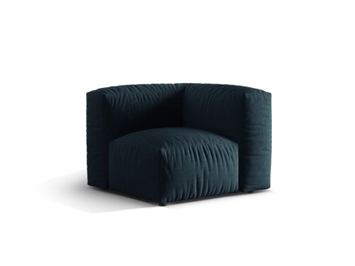 Modul pentru canapea, 1 loc, Martina-169, Micadoni Home, 100x100x75 cm, tesatura structurata catifelata, albastru jeans