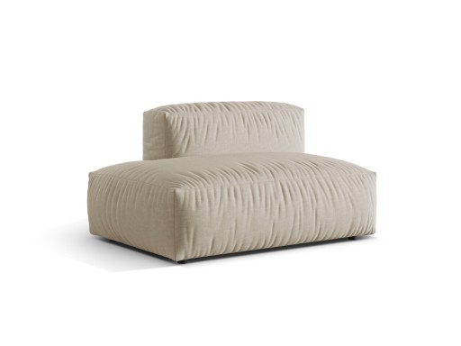 Modul stanga pentru canapea, 2 locuri, Martina-169, Micadoni Home, 133x106x75 cm, tesatura structurata catifelata, bej deschis