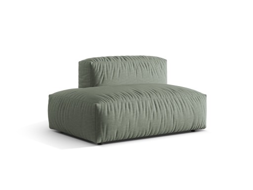 Modul stanga pentru canapea, 2 locuri, Martina-169, Micadoni Home, 133x106x75 cm, tesatura structurata catifelata, verde muschi