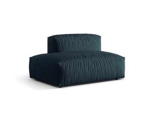 Modul stanga pentru canapea, 2 locuri, Martina-169, Micadoni Home, 133x106x75 cm, tesatura structurata catifelata, albastru jeans