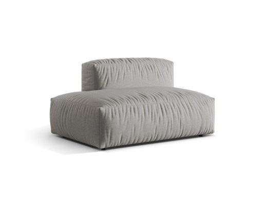 Modul stanga pentru canapea, 2 locuri, Martina-169, Micadoni Home, 133x106x75 cm, tesatura structurata catifelata, gri deschis