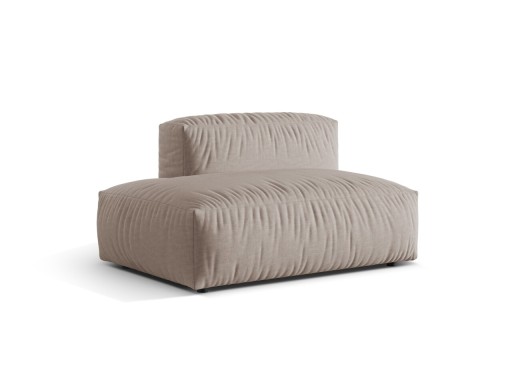 Modul stanga pentru canapea, 2 locuri, Martina-169, Micadoni Home, 133x106x75 cm, tesatura structurata catifelata, bej inchis