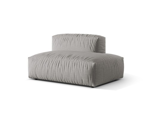 Modul dreapta pentru canapea, 2 locuri, Martina-169, Micadoni Home, 133x106x75 cm, tesatura structurata catifelata, gri deschis