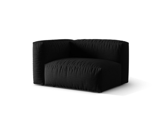 Modul stanga pentru canapea, 1 loc, Martina-169, Micadoni Home, 121x106x75 cm, tesatura structurata catifelata, negru