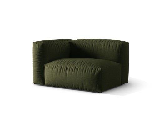 Modul stanga pentru canapea, 1 loc, Martina-169, Micadoni Home, 121x106x75 cm, tesatura structurata catifelata, verde