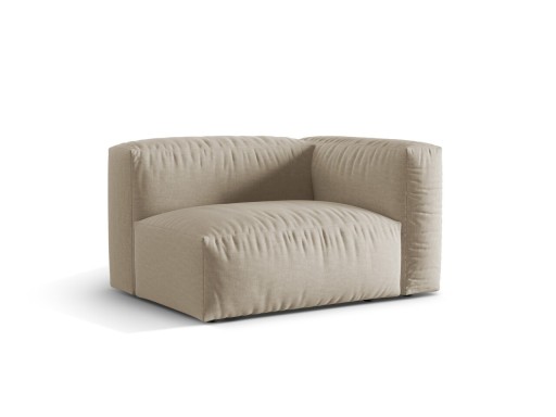 Modul dreapta pentru canapea, 1 loc, Martina-169, Micadoni Home, 121x106x75 cm, tesatura structurata catifelata, bej deschis