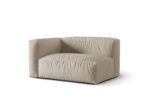 Modul stanga pentru canapea, 1 loc, Martina-169, Micadoni Home, 160x106x75 cm, tesatura structurata catifelata, bej deschis