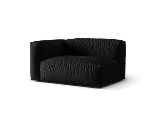 Modul stanga pentru canapea, 1 loc, Martina-169, Micadoni Home, 160x106x75 cm, tesatura structurata catifelata, negru