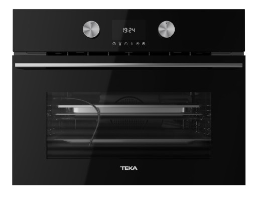 Cuptor electric compact Teka HLC 8470 SC BK cu aburi  44 litri net  15 functii  20 de retete  SlowCook  HydroClean  Infinity Glass  cristal negru