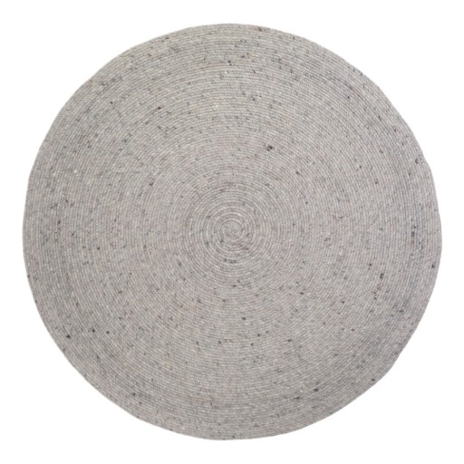Covor gri reversibil, țesut manual rotund din amestesc de lână ø 160 cm Neethu Grey L – Nattiot