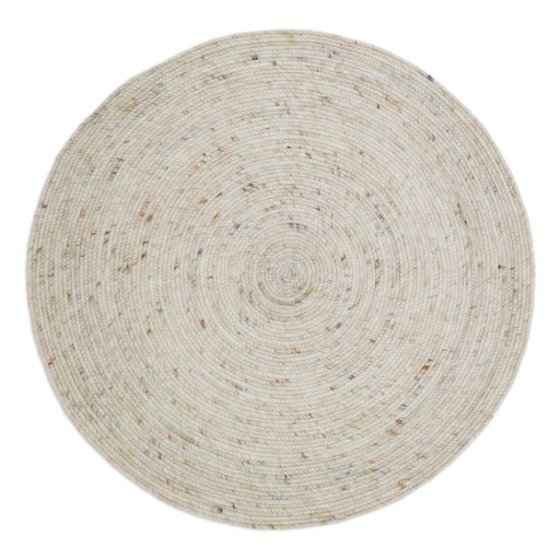 Covor crem reversibil, țesut manual, rotund din amestesc de lână ø 160 cm Neethu Avoine L – Nattiot