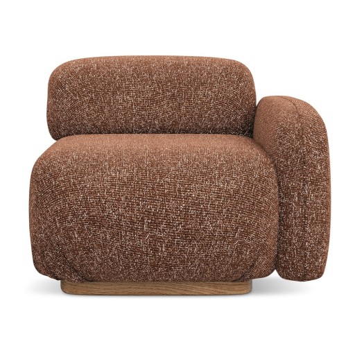 Șezlong modular portocaliu/maro (cu colț pe partea dreaptă) Ailani – Makamii