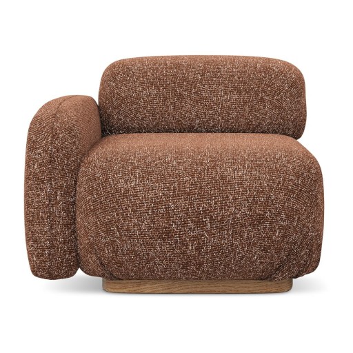 Șezlong modular portocaliu/maro (cu colț pe partea stângă) Ailani – Makamii