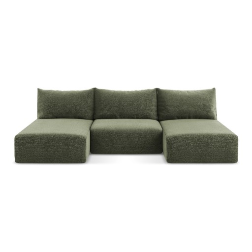 Colțar verde extensibil/cu spațiu de depozitare Kalena – Makamii