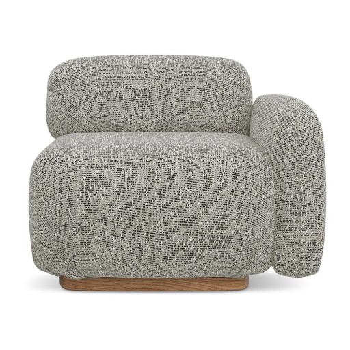 Șezlong modular gri (cu colț pe partea dreaptă) Ailani – Makamii