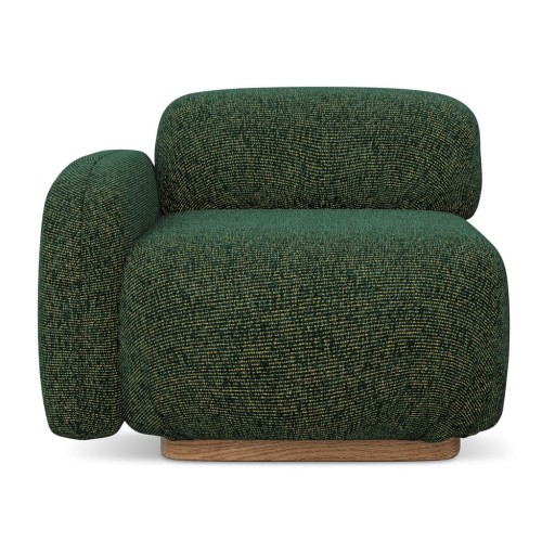 Șezlong modular verde închis (cu colț pe partea stângă) Ailani – Makamii