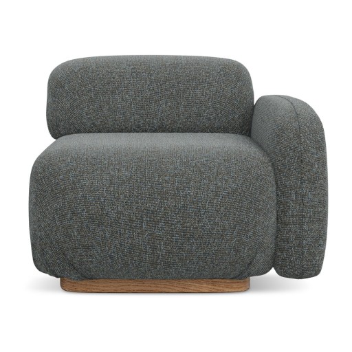 Șezlong modular gri (cu colț pe partea dreaptă) Ailani – Makamii