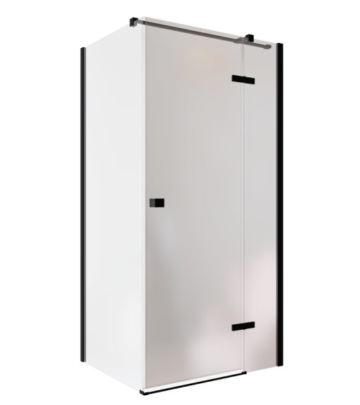 Cabina de dus Besco Pixa Black 120 P  120x80cm  orientare dreapta  profile negru mat