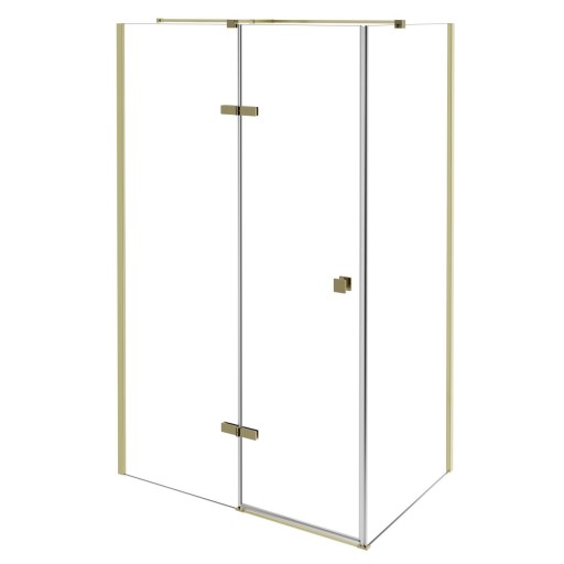 Cabina de dus Besco Pixa Gold 120 L  120x80cm  orientare stanga  profile auriu