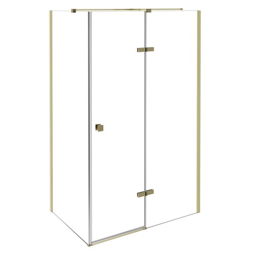 Cabina de dus Besco Pixa Gold 120 P  120x80cm  orientare dreapta  profile auriu