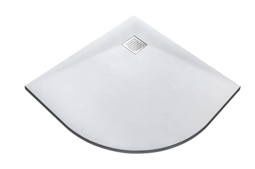 Cadita de dus semirotunda Besco Vexo 90  90x90cm  ultraslim  sifon cu top cleaning  alb