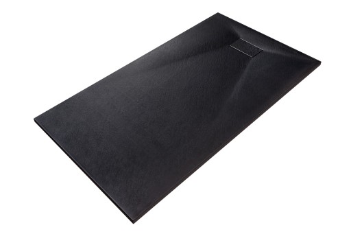 Cadita de dus Besco Vexo Black 120  120x90cm  ultraslim  sifon cu top cleaning  negru mat