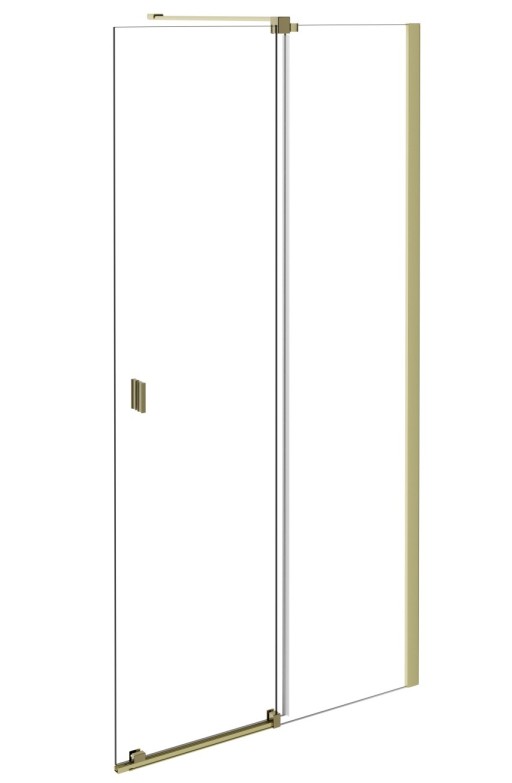 Cabina de dus walk-in Besco Vayo Gold 120cm  cu parte culisanta  profile aurii