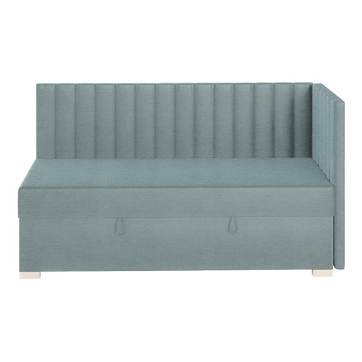 Pat pentru copii albastru pe colț cu spațiu de depozitare cu saltea 90x200 cm Snugi – Ghado
