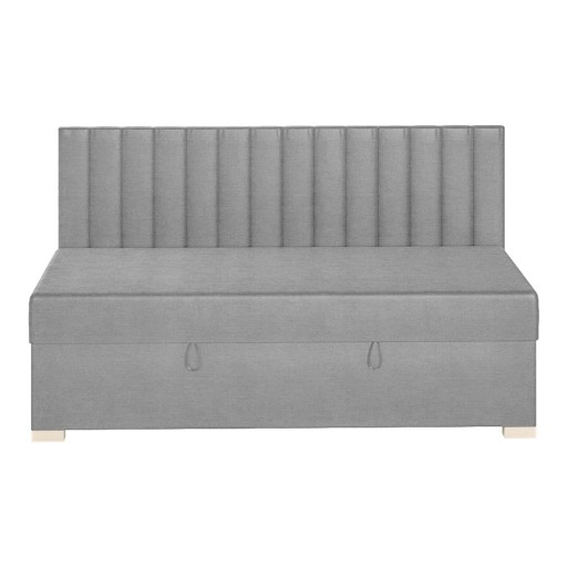 Pat pentru copii gri cu spațiu de depozitare cu saltea 90x200 cm Chill – Ghado