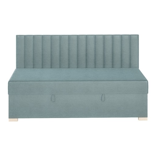 Pat pentru copii albastru cu spațiu de depozitare cu saltea 90x200 cm Chill – Ghado