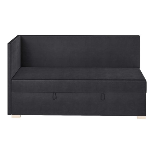 Pat pentru copii albastru închis pe colț cu spațiu de depozitare cu saltea 90x200 cm Flexi – Ghado