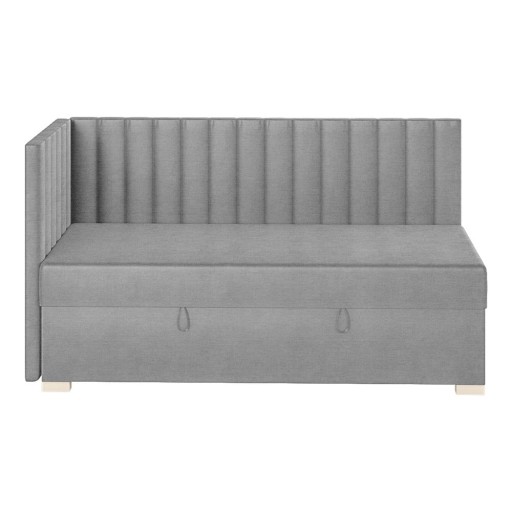 Pat pentru copii gri pe colț cu spațiu de depozitare cu saltea 90x200 cm Snugi – Ghado