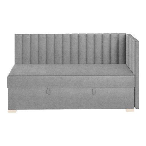 Pat pentru copii gri pe colț cu spațiu de depozitare cu saltea 90x200 cm Snugi – Ghado