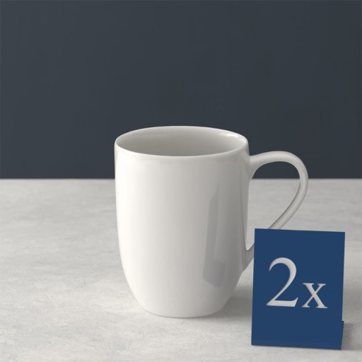 Set 2 cani For Me, Villeroy &amp; Boch, 340 ml, portelan premium, alb/crem