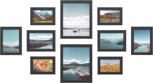 Set rame foto 10 piese, Vasagle, 2 x 20x25 cm/4 x 13x18 cm/4 x 10x15 cm, MDF, alb