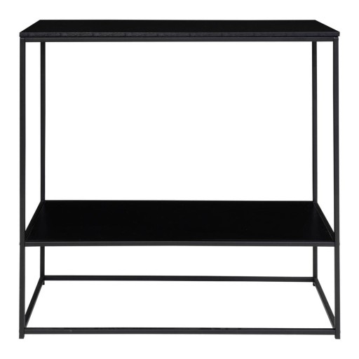 Masă consolă neagră cu blat negru 80x36 cm Vita – House Nordic