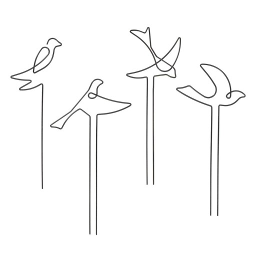 Suport pentru plante 4 buc. din metal Bird – Esschert Design