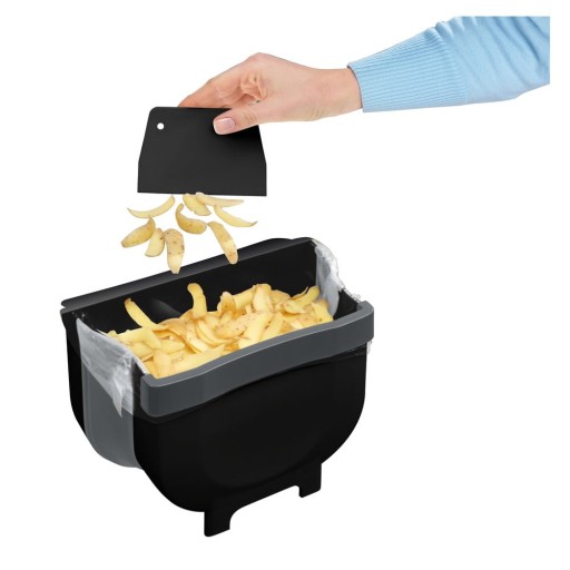 Coș de gunoi suspendat Wenko Black Outdoor Kitchen Fago, 5 l, negru