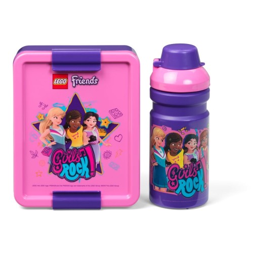Set sticlă pentru apă și cutie pentru gustări LEGO® Friends Girls Rock