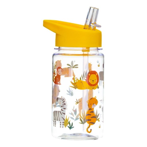 Sticlă apă cu pai pentru copii Sass & Belle Drink Up Safari, 400 ml